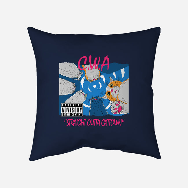 Straight Outta Cattown-None-Removable Cover-Throw Pillow-naomori