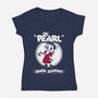 Lil Pearl-Womens-V-Neck-Tee-Nemons