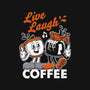 Live Laugh Coffee-Womens-V-Neck-Tee-Nemons