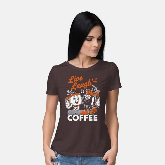 Live Laugh Coffee-Womens-Basic-Tee-Nemons