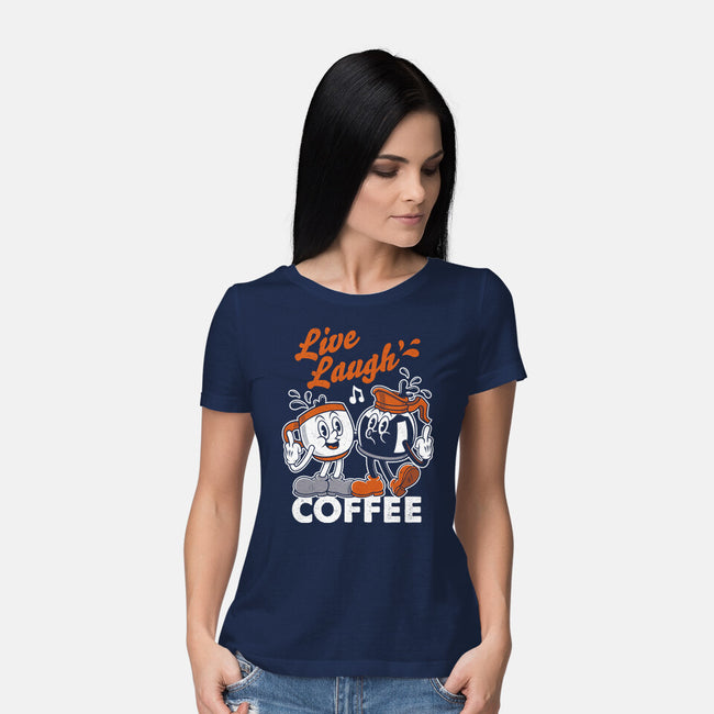 Live Laugh Coffee-Womens-Basic-Tee-Nemons