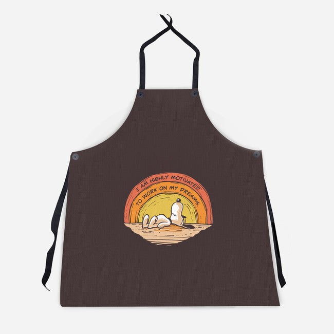 Working On My Dreams-Unisex-Kitchen-Apron-zerobriant