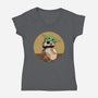 Bite My Robot-Womens-V-Neck-Tee-nickzzarto