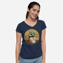 Bite My Robot-Womens-V-Neck-Tee-nickzzarto