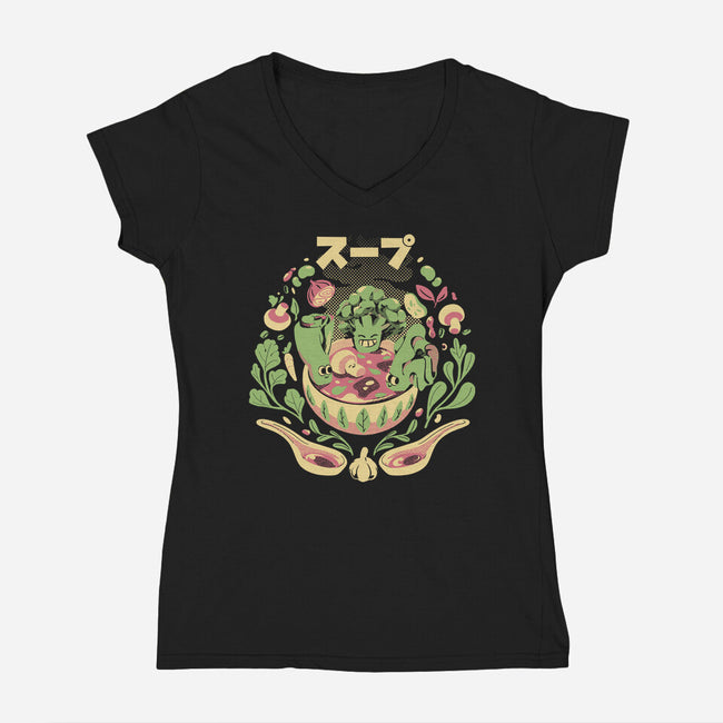 Souper Awesome-Womens-V-Neck-Tee-Estudio Horta