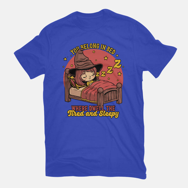 Witch Sleeping In Bed-Womens-Basic-Tee-Studio Mootant