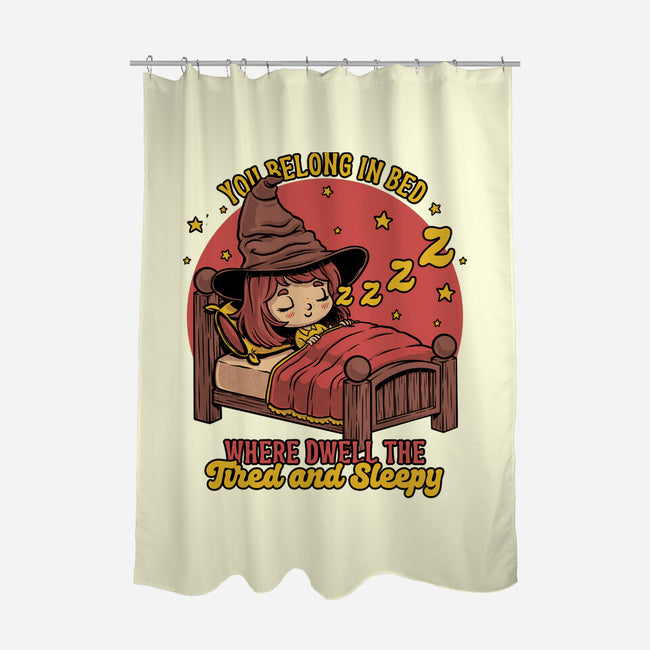 Witch Sleeping In Bed-None-Polyester-Shower Curtain-Studio Mootant