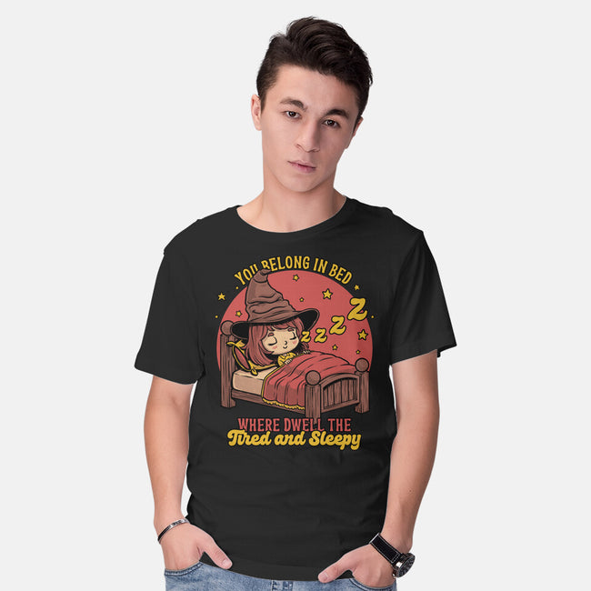 Witch Sleeping In Bed-Mens-Basic-Tee-Studio Mootant