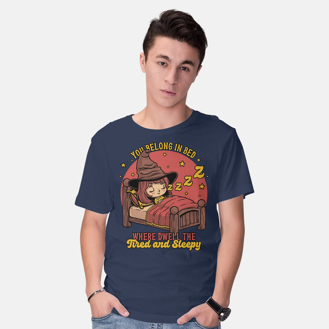 Witch Sleeping In Bed-Mens-Basic-Tee-Studio Mootant