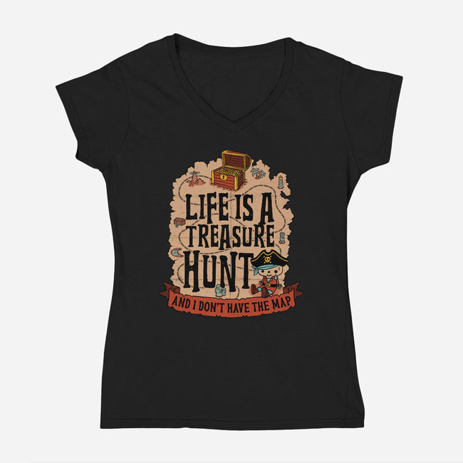 Pirate Life Treasure-Womens-V-Neck-Tee-Studio Mootant