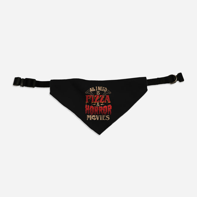 All I Need Is Pizza And Horror Movies-Cat-Adjustable-Pet Collar-eduely