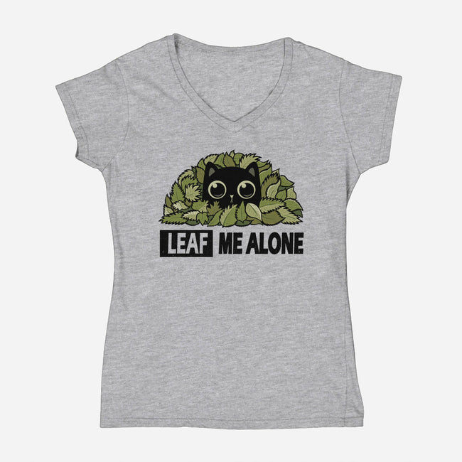 Leaf Me Alone-Womens-V-Neck-Tee-erion_designs