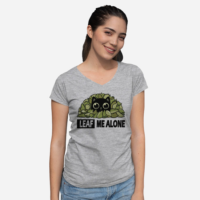 Leaf Me Alone-Womens-V-Neck-Tee-erion_designs