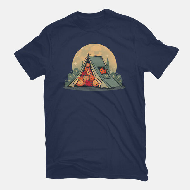 Cat Camping-Unisex-Basic-Tee-erion_designs