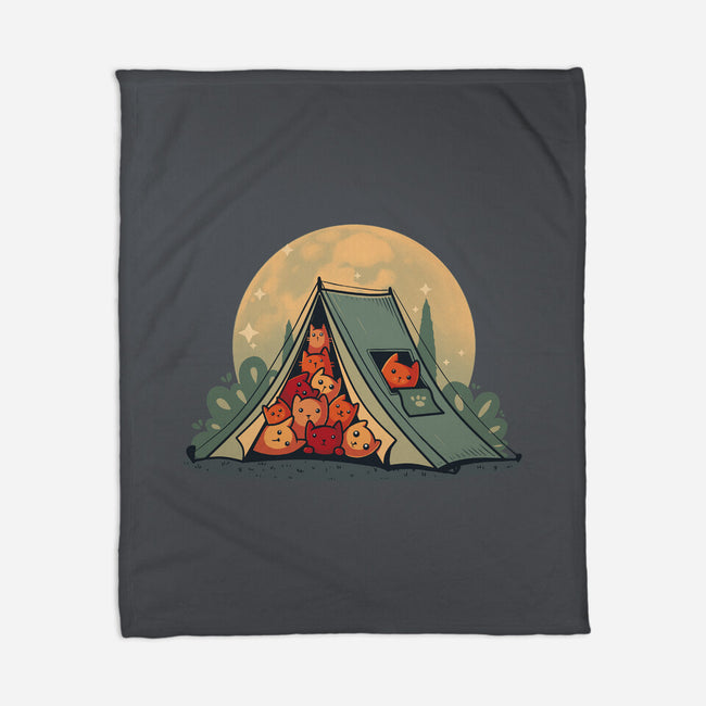 Cat Camping-None-Fleece-Blanket-erion_designs