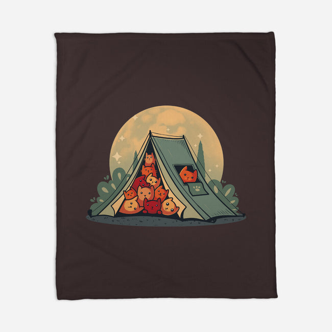 Cat Camping-None-Fleece-Blanket-erion_designs