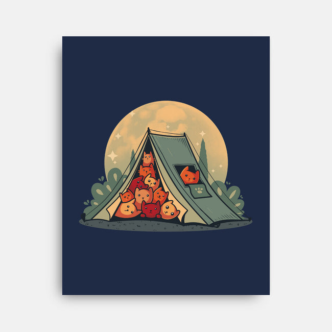 Cat Camping-None-Stretched-Canvas-erion_designs