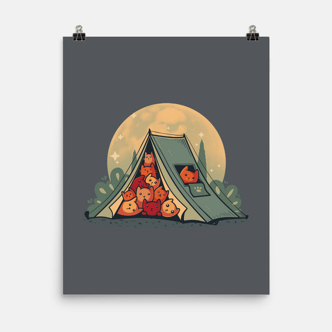 Cat Camping-None-Matte-Poster-erion_designs