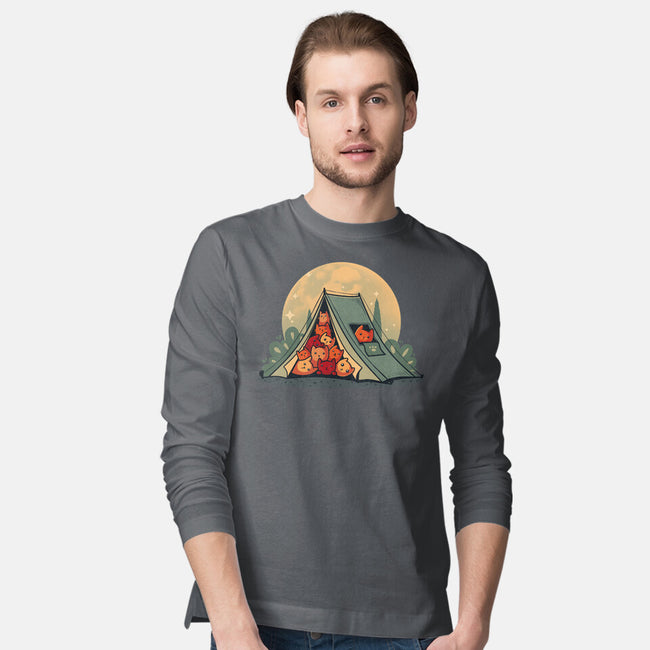 Cat Camping-Mens-Long Sleeved-Tee-erion_designs