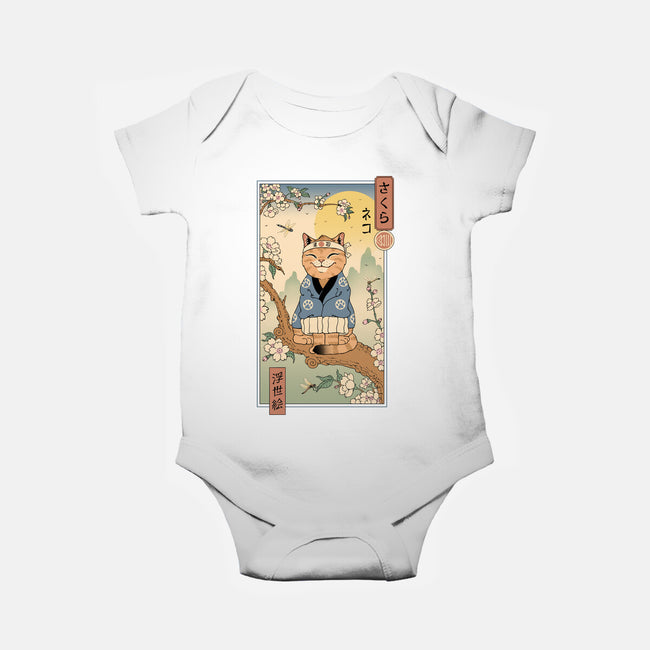 Meowster In Sakura Branch-Baby-Basic-Onesie-vp021