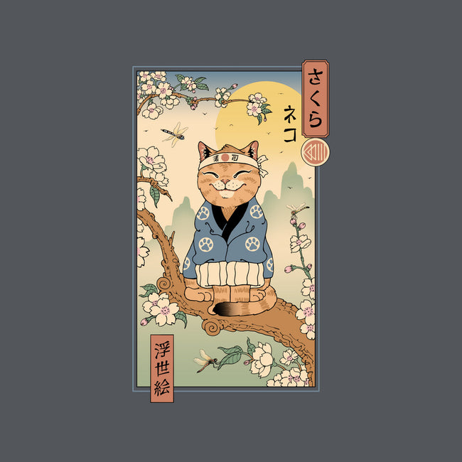 Meowster In Sakura Branch-None-Fleece-Blanket-vp021