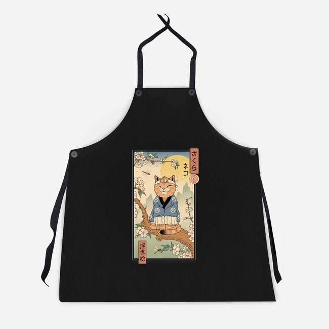 Meowster In Sakura Branch-Unisex-Kitchen-Apron-vp021