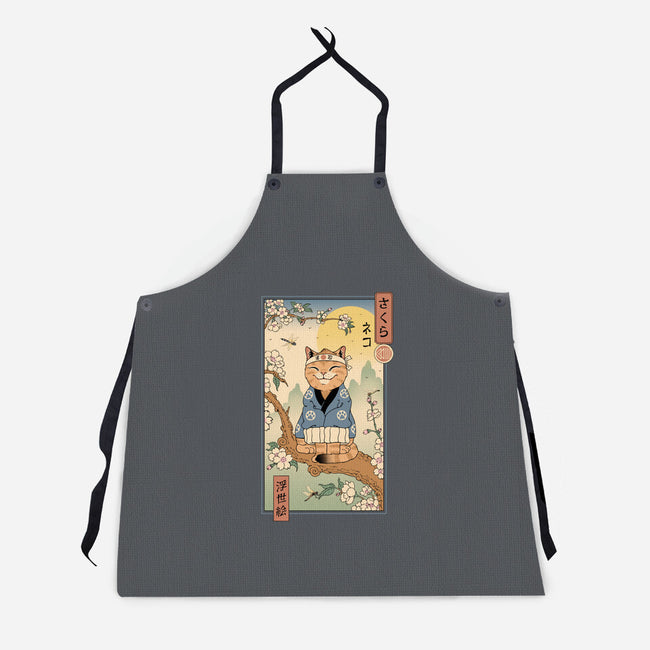 Meowster In Sakura Branch-Unisex-Kitchen-Apron-vp021