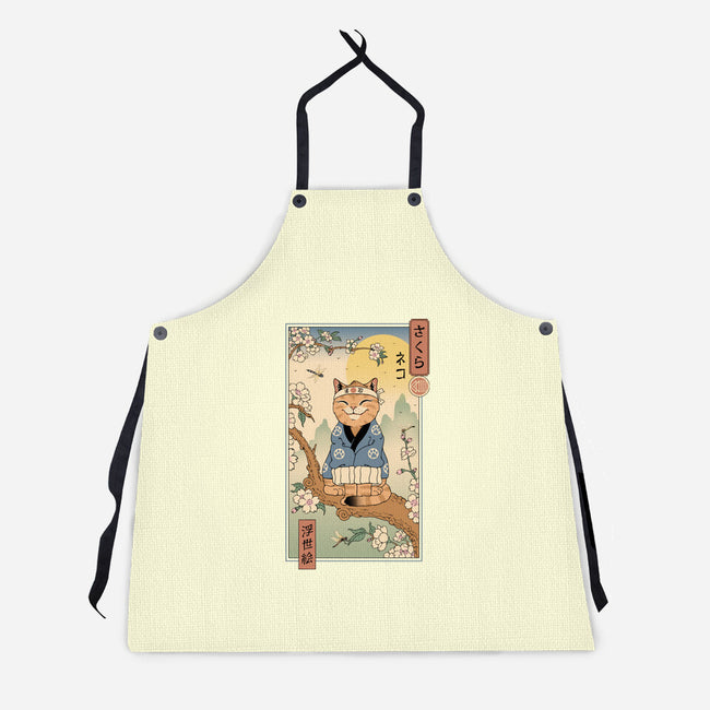 Meowster In Sakura Branch-Unisex-Kitchen-Apron-vp021