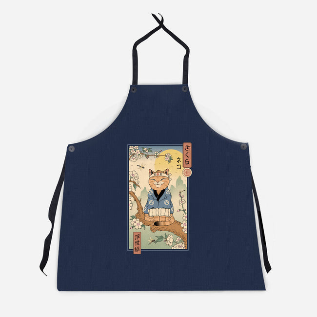 Meowster In Sakura Branch-Unisex-Kitchen-Apron-vp021