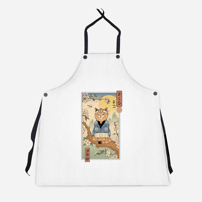 Meowster In Sakura Branch-Unisex-Kitchen-Apron-vp021
