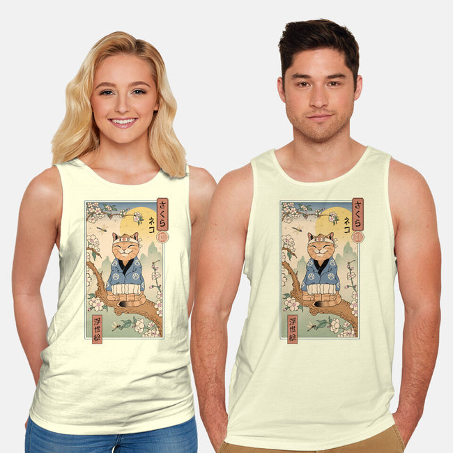 Meowster In Sakura Branch-Unisex-Basic-Tank-vp021