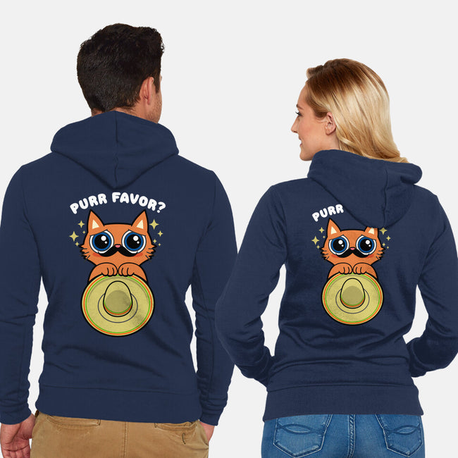 Purr Favor-Unisex-Zip-Up-Sweatshirt-Boggs Nicolas