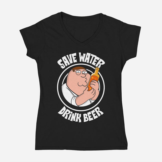 Save Water Drink Beer-Womens-V-Neck-Tee-turborat14