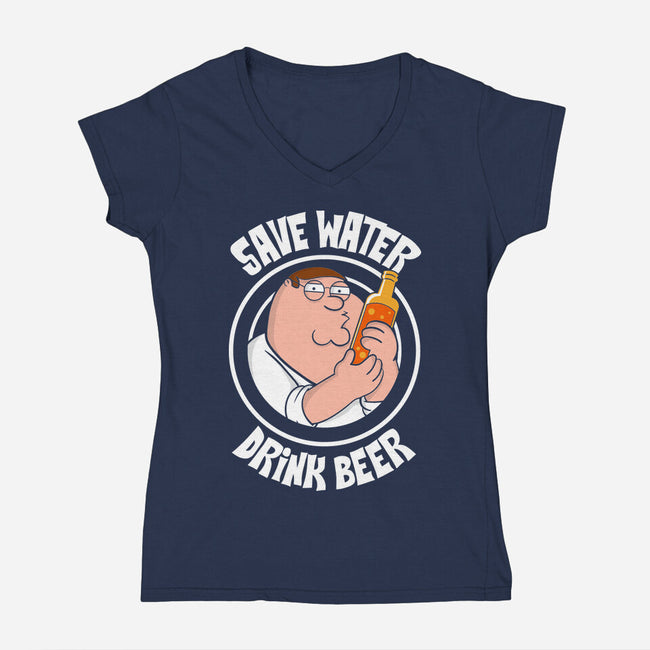 Save Water Drink Beer-Womens-V-Neck-Tee-turborat14