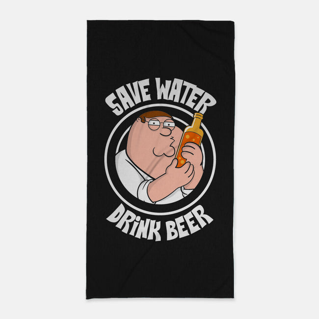 Save Water Drink Beer-None-Beach-Towel-turborat14