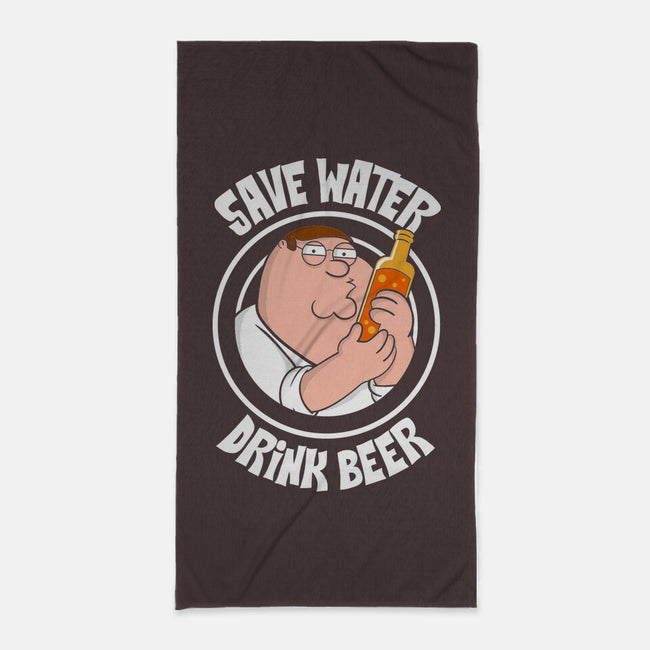 Save Water Drink Beer-None-Beach-Towel-turborat14