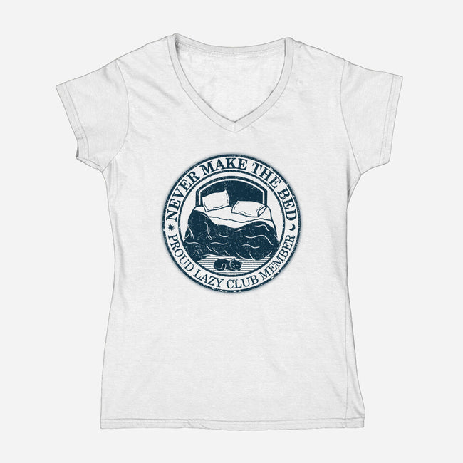 Never Make The Bed-Womens-V-Neck-Tee-NMdesign