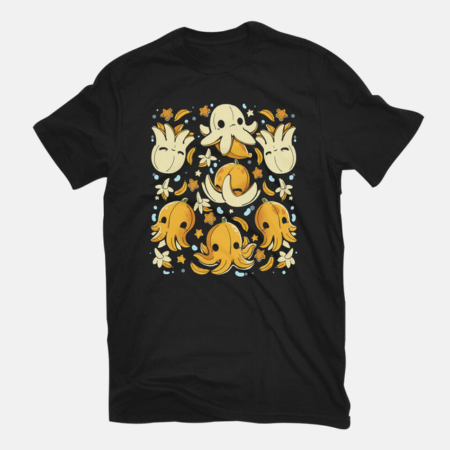 Banana Octopus-Womens-Fitted-Tee-Vallina84