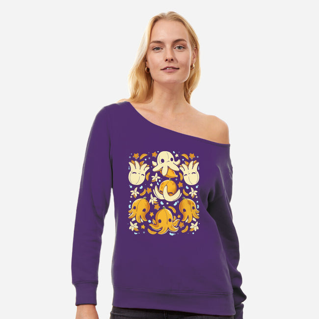 Banana Octopus-Womens-Off Shoulder-Sweatshirt-Vallina84