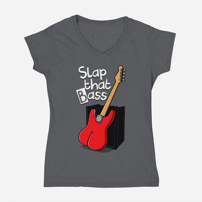 Slap That Bass-Womens-V-Neck-Tee-Boggs Nicolas