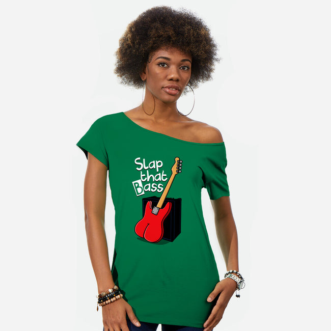 Slap That Bass-Womens-Off Shoulder-Tee-Boggs Nicolas