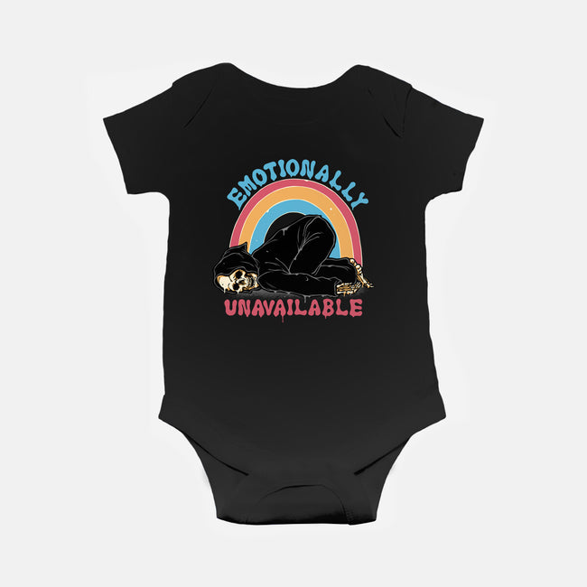 Emotionally Unavailable Reaper-Baby-Basic-Onesie-momma_gorilla