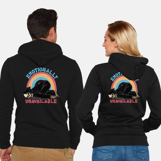 Emotionally Unavailable Reaper-Unisex-Zip-Up-Sweatshirt-momma_gorilla