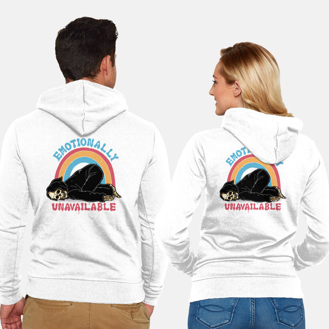 Emotionally Unavailable Reaper-Unisex-Zip-Up-Sweatshirt-momma_gorilla