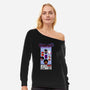 Corner Box Heads-Womens-Off Shoulder-Sweatshirt-Afire