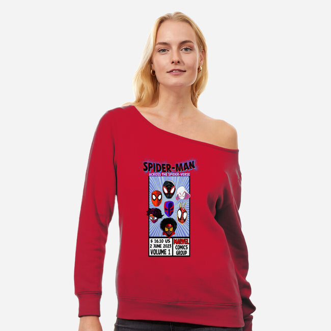 Corner Box Heads-Womens-Off Shoulder-Sweatshirt-Afire