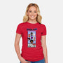 Corner Box Heads-Womens-Fitted-Tee-Afire