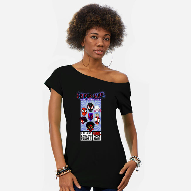 Corner Box Heads-Womens-Off Shoulder-Tee-Afire