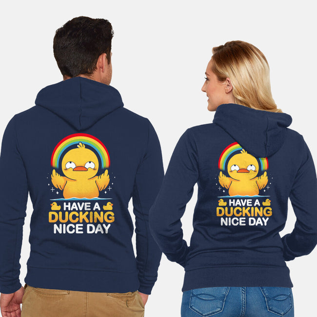 Have A Ducking Day-Unisex-Zip-Up-Sweatshirt-Vallina84