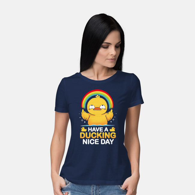 Have A Ducking Day-Womens-Basic-Tee-Vallina84